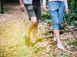 Patienten-Therapeut-Gespräch: Therapie einer Psychose Therapeutin im Gespräch mit ihrem Patienten bei einem erholsamen Waldspaziergang