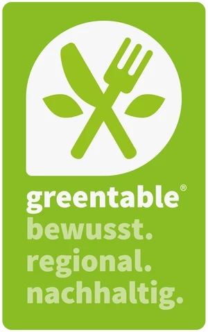 GreenTable-Siegel mit dem Text bewusst regional nachhaltig